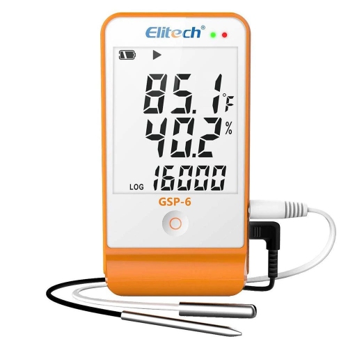 Elitech GSP-6 Temperature & Humidity Data Logger Detachable Dual Probes -40~ 85℃ - T/H Data Logger - Humidity / Temp / Heat Stress