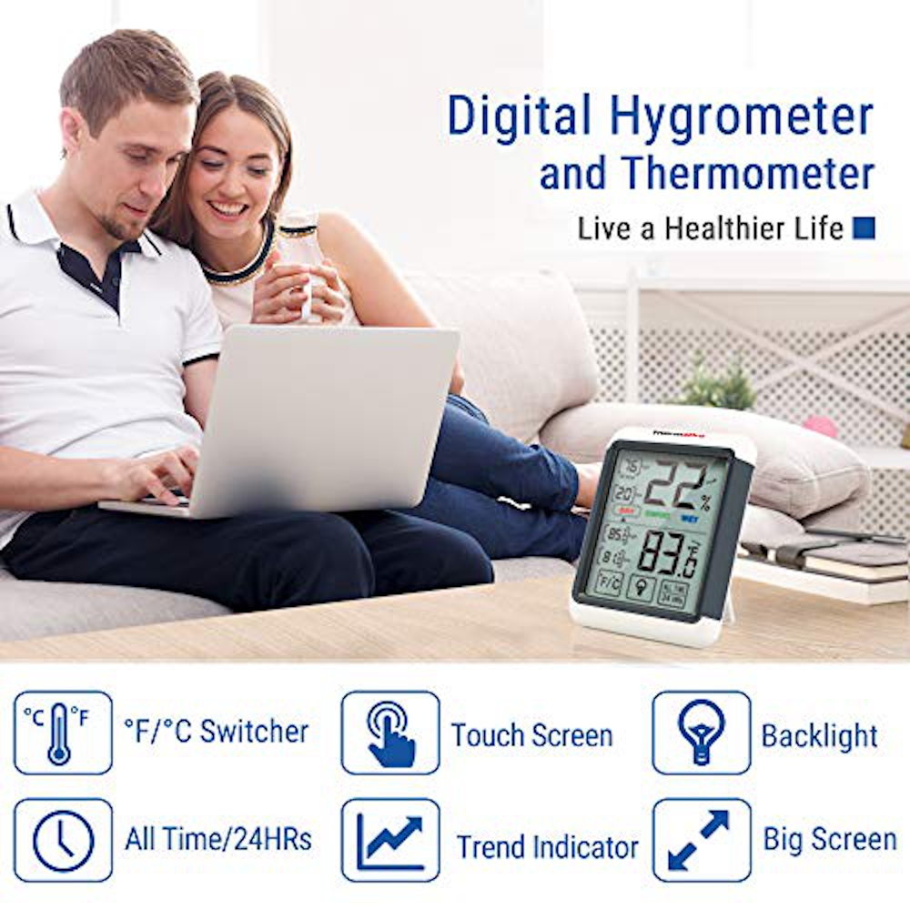 Thermopro TP55 Digital Termohygrometer och Luftfuktighetmätare med Rummets  Klimatindikator för Rumskontroll Luftövervakning, Grå/Vit : :  Industriella verktyg & produkter