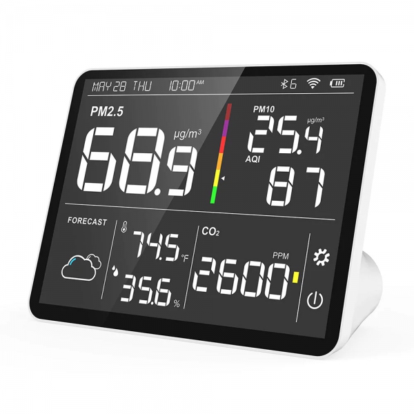 Temtop M100 8-in-1 Air Quality Monitor CO2 PM2.5 PM10 AQI Temperature Humidity Meter WIFI