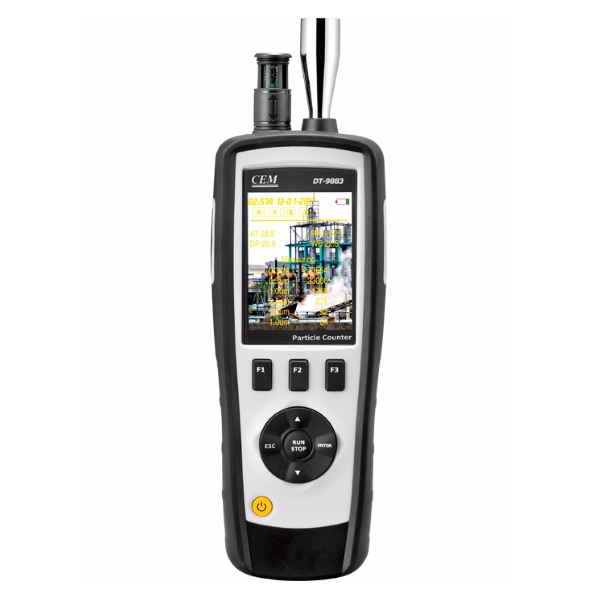 CEM DT-9883M 6-in-1 Air Particle Counter, Mass Concentration, HCHO, CO2 & TVOC Gas Detector w/ LCD, Camera