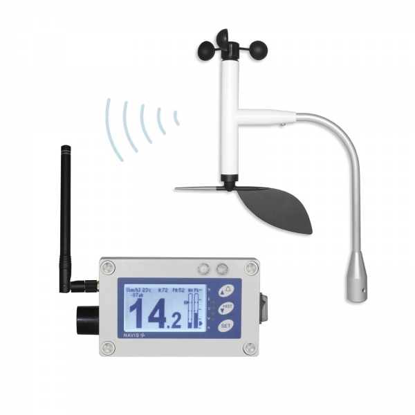 Navis W410/BAT/D Wireless Battery Powered Anemometer with Wind Direction, Alarms 1300m