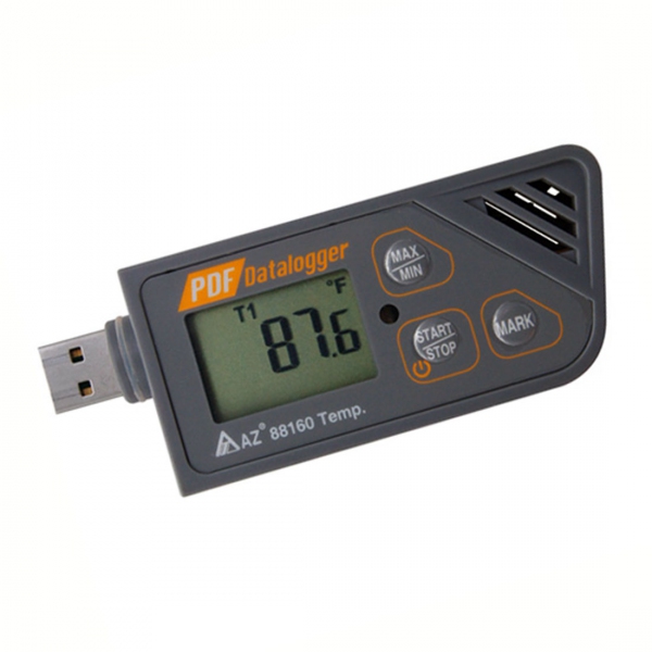 AZ88160 USB Temperature Datalogger PDF Report Waterproof IP67 -30~+70℃