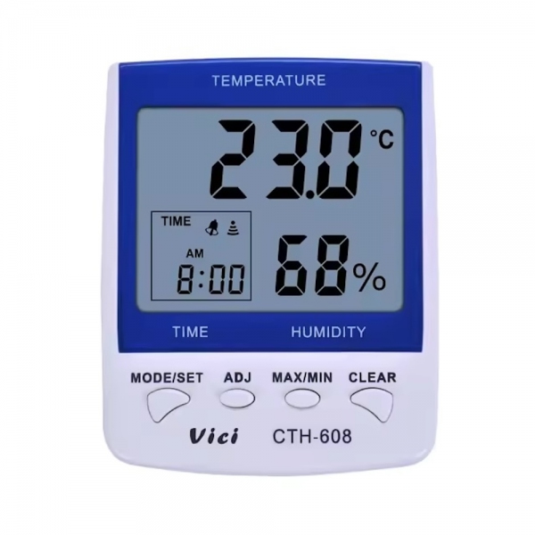 Vici CTH-608 3-in-1 LCD Digital Thermo Hygrometer with Clock (-50~70ºC)