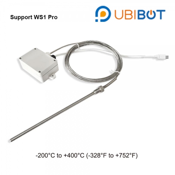 UbiBot PT-100 Industrial Grade Temperature Probe (-200℃ to  400℃) 3m cable for WS1 Pro 