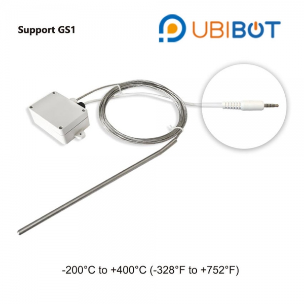UbiBot PT-100 Industrial Grade Temperature Probe (-200℃ to +400℃) 3m cable for GS1 & SP1
