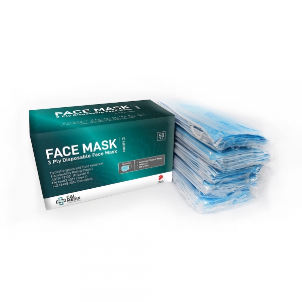 CalMedix Fortify F1 3 Ply Disposable Face Mask (BFE 95%)