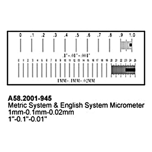 Stage Micrometer Metric & Engish System Calibration Slide