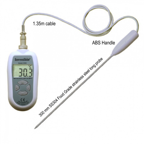 Invesible 3306 Digital handheld Thermometer with 300mm long SS304 probe