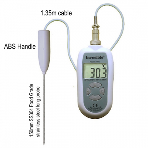 Invesible 3306 Digital handheld Thermometer with 150mm long SS304 probe