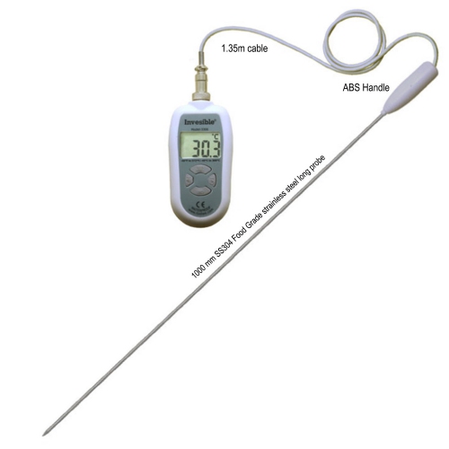 Invesible 3306 Digital handheld Thermometer with 1000mm long SS304 probe