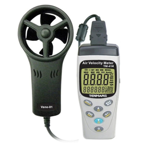 Tenmars TM-414 Air Velocity Meter, Temperature, Humidity & Pressure (45mm Vane)