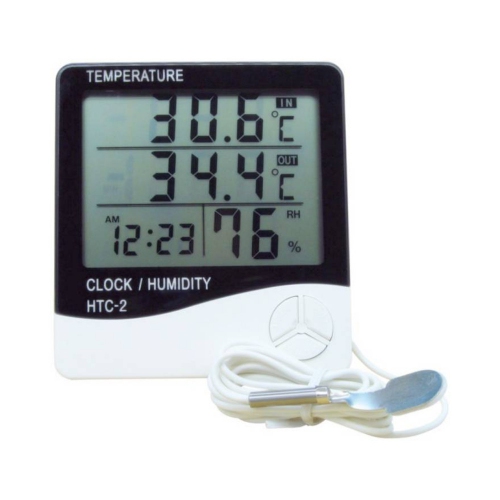 GMM Indoor & Outdoor Hygro-Thermometer with Alarm Clock, External Temperature Probe 