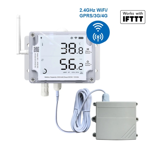 UbiBot GS1-AL4G1RS Industrial-Grade WIFI SIM Temperature Humidity Light Data Logger w/ CO2 Probe