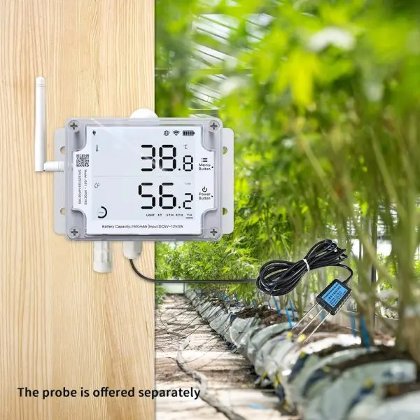 UbiBot GS1-AETH1RS Industrial-Grade WIFI RJ45 Temperature Humidity Light Data Logger IoT System + 5V/2A Power Adapter