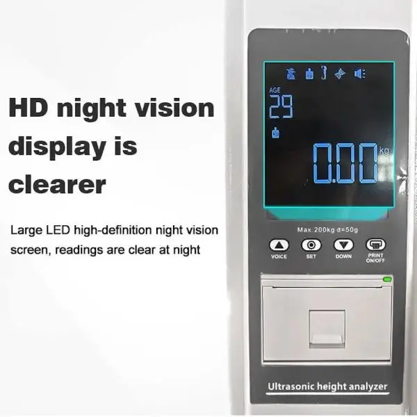GMM H08F Ultrasonic Height, Weight and Fat Analyzer Foldable BMI Scale c/w Thermal Printer and PC interface software