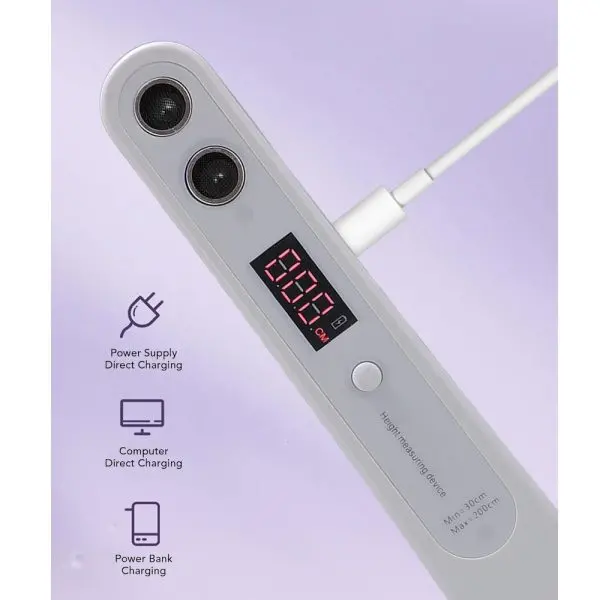 Ultrasonic Stadiometer White-12 GMM CF577BLE Bluetooth WIFI 8 Electrode Smart Body Composition Scale FREE Ultrasonic Height Measuring Ruler