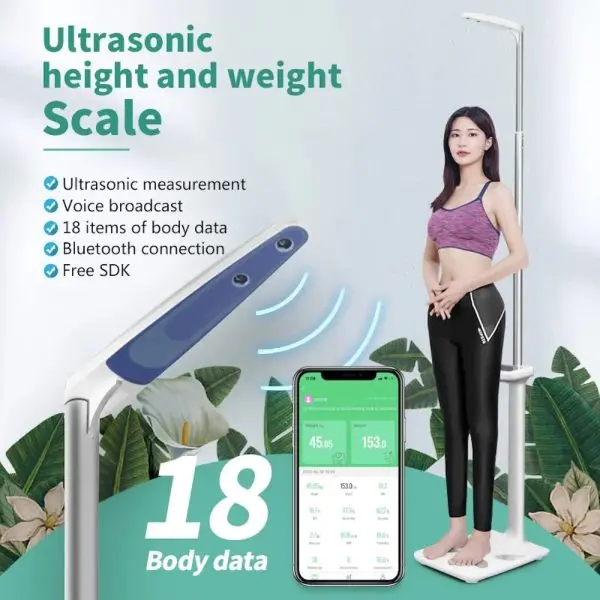 BYH-01BT-11 GMM H01BT Smart Body Fat Scale Ultrasonic Height and Weight Machine (Bluetooth)