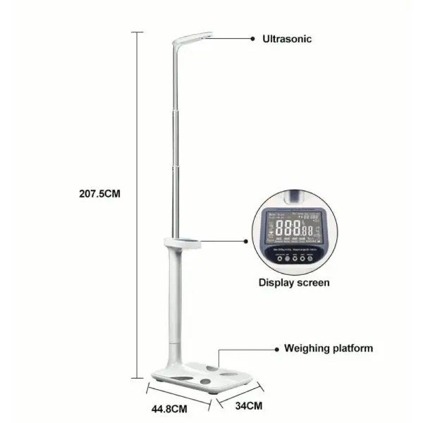 BYH-01BT-19 GMM H01BT Smart Body Fat Scale Ultrasonic Height and Weight Machine (Bluetooth)