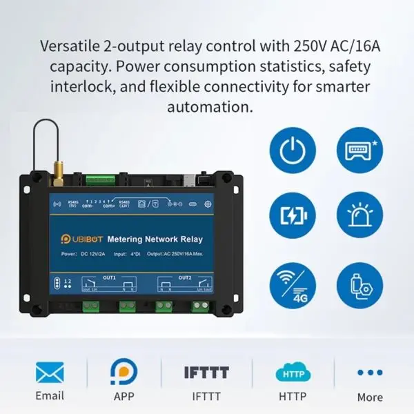 UbiBot NR2-12 UbiBot NR2-ETH Smart Metering Network Relay WiFi 2.4GHz and Ethernet Version