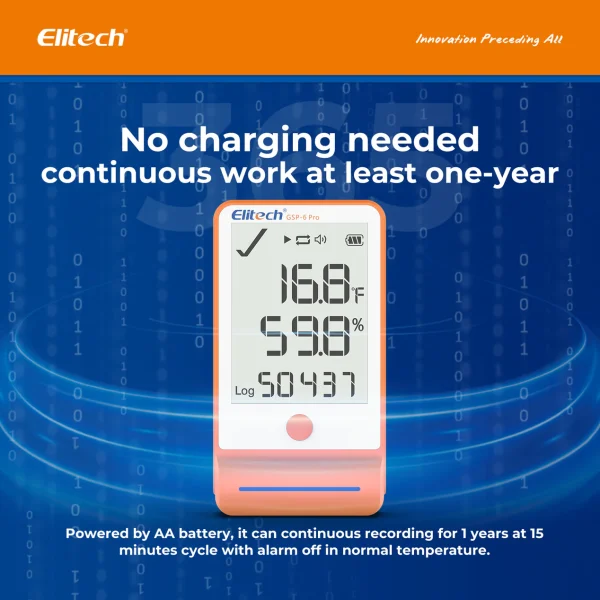 Eltech GSP-6Pro-16 Elitech GSP-6Pro Temperature and Humidity Datalogger Detachable Probe -40~ 85℃