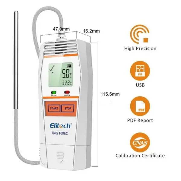 Elitech Tlog 100EC Ultra Low and High Temperature Datalogger IP65 -100~+150℃