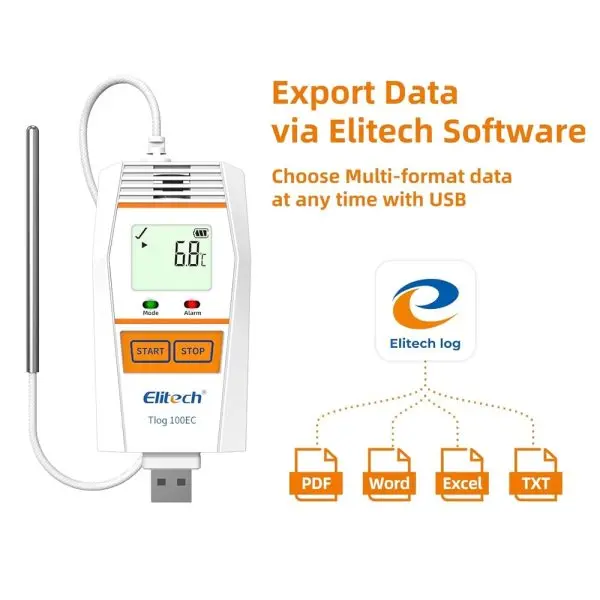 Elitech Tlog 100EC Ultra Low and High Temperature Datalogger IP65 -100~+150℃