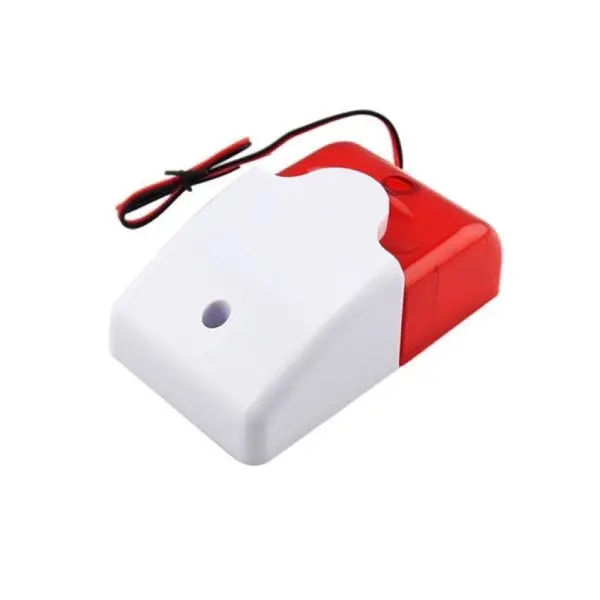 Mini_Strobe_Siren-11 Wired Mini Strobe Light Siren Sound Alarm with Volume Adjustment