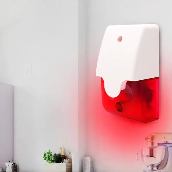 Mini_Strobe_Siren-15 Wired Mini Strobe Light Siren Sound Alarm with Volume Adjustment