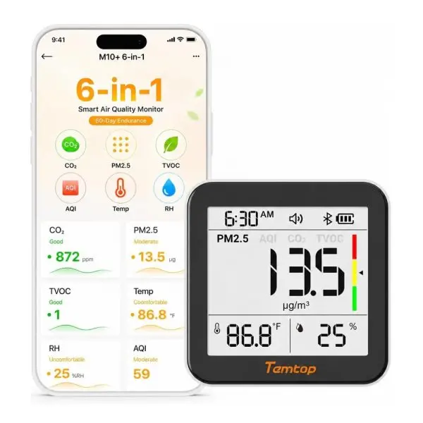 Temtop M10+BLE-10 Temtop M10+ Air Quality Monitor